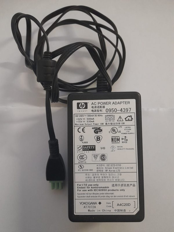 Adaptador de Corriente Original HP 0950-4397 – 32V / 15V 18W | Repuesto Genuino